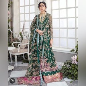 Pakistani Designer Republic Womenswear green evening dress brand new unworn